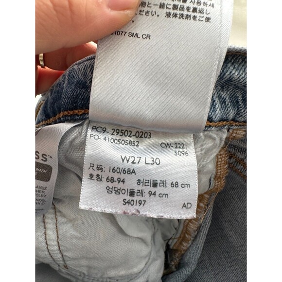 Levi's 501 S Button Fly Jeans Medium Wash Distressed Frayed Hem 27x30 Waist 27 - Picture 8 of 8